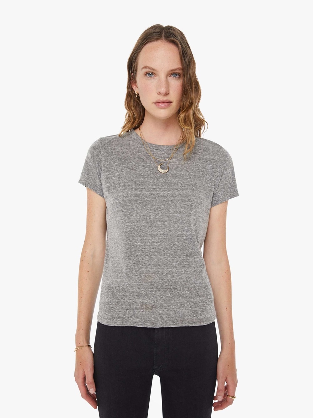 MOTHER The Lil Goodie Goodie Heather Gray Tee
